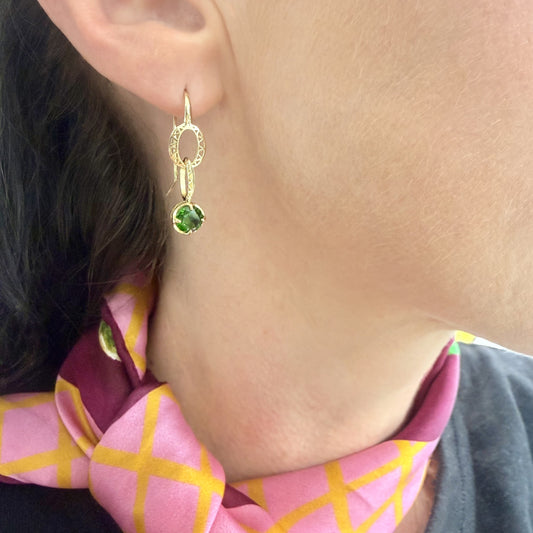 Ray Griffiths Chrome Diopside Drop Earrings