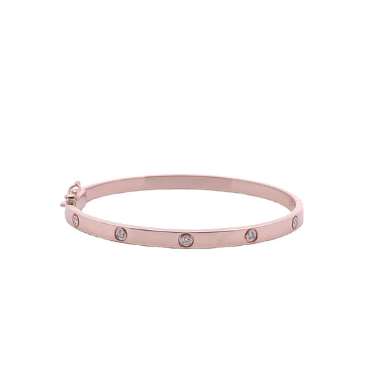 Bezel Set Diamond Bangle