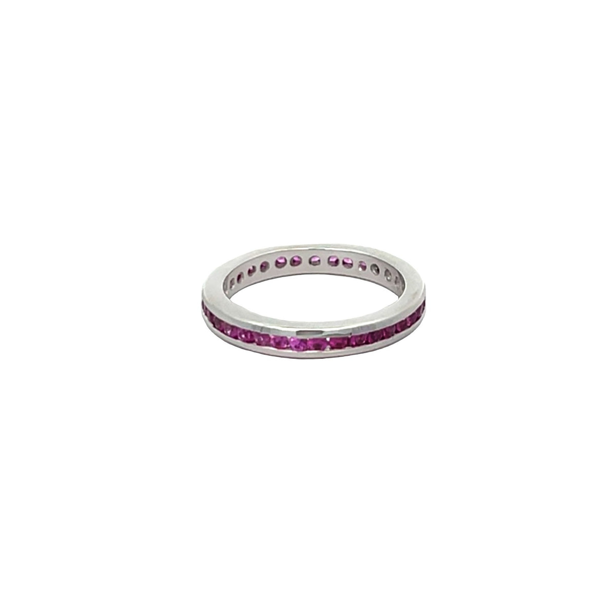 Pink Sapphire Eternity Band