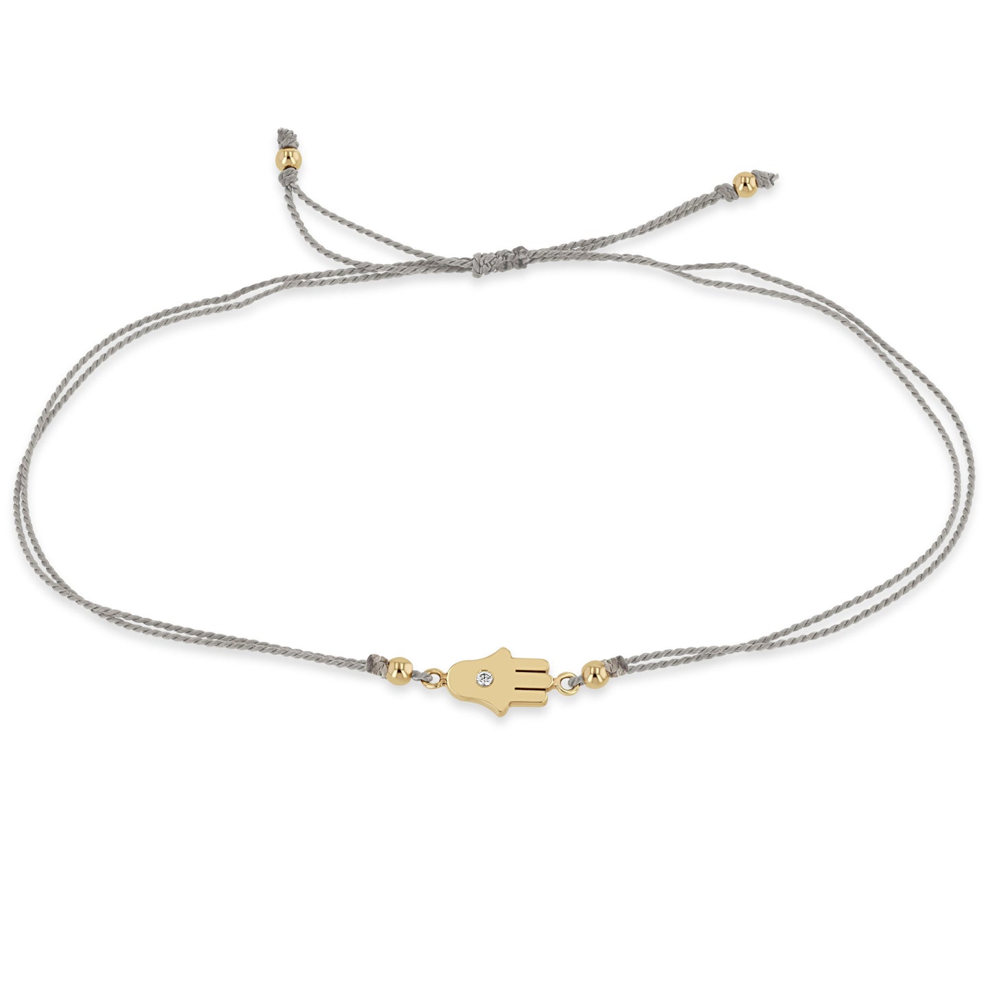 Zoe Chicco Hamsa Diamond Cord Bracelet
