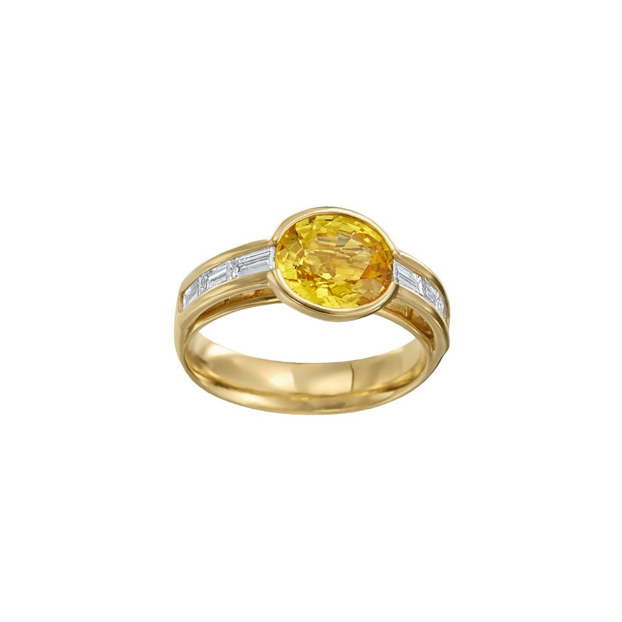 Gumuchian Nutmeg Yellow Sapphire Diamond Ring