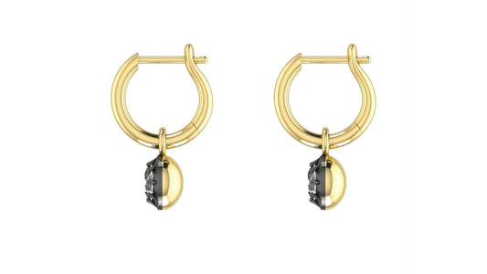 Blackened Gold Diamond Drop Earrings