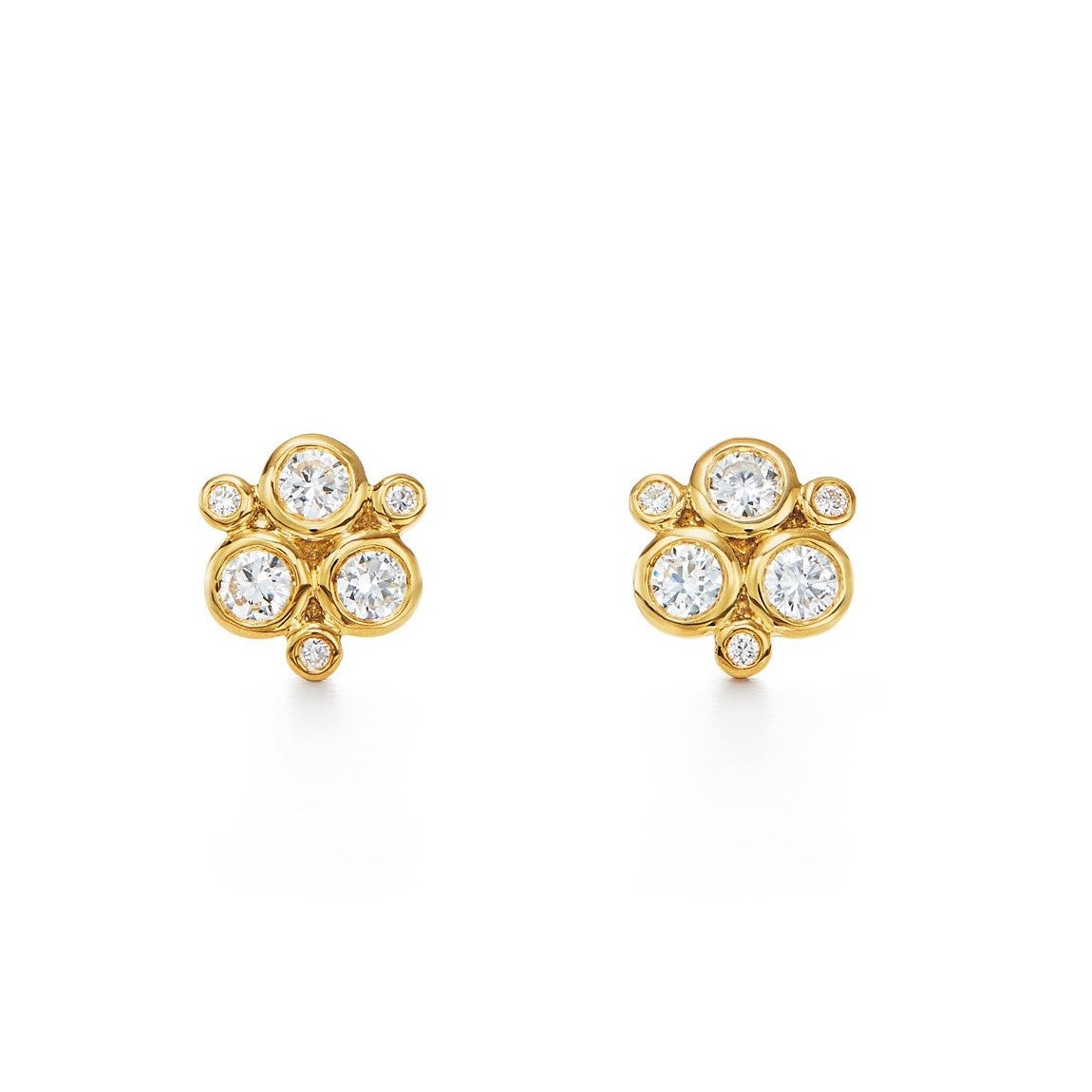 Temple St. Clair Classic Trio Diamond Stud Earrings