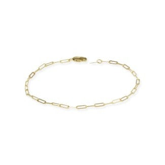 Yellow Gold Paperclip Bracelet