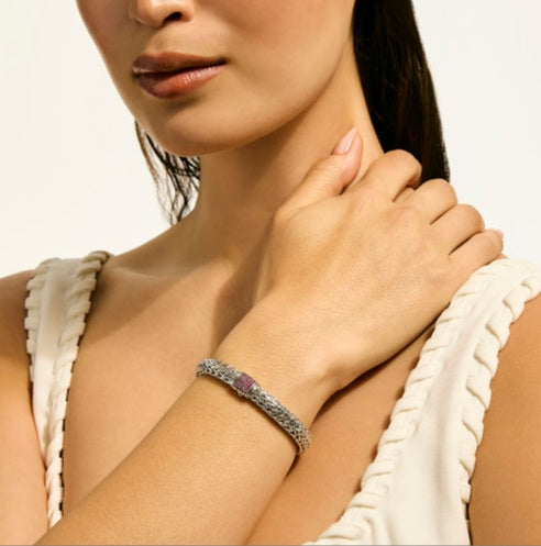 John Hardy Silver Icon Ruby Bracelet