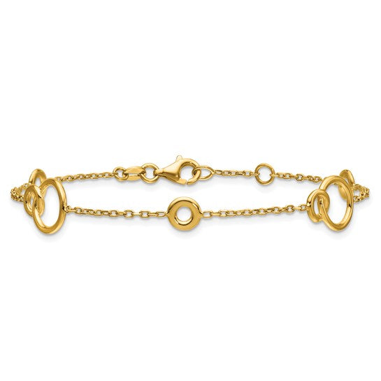 Yellow Gold Circle Station Bracelet