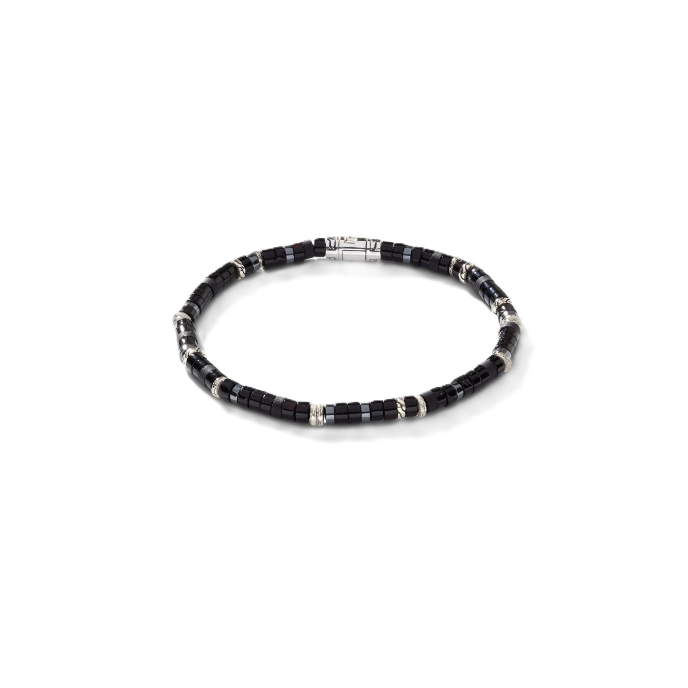 Sterling Silver and Onyx Bead Bracelet