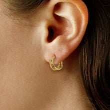 Yellow Gold Twist Hoop Earrings