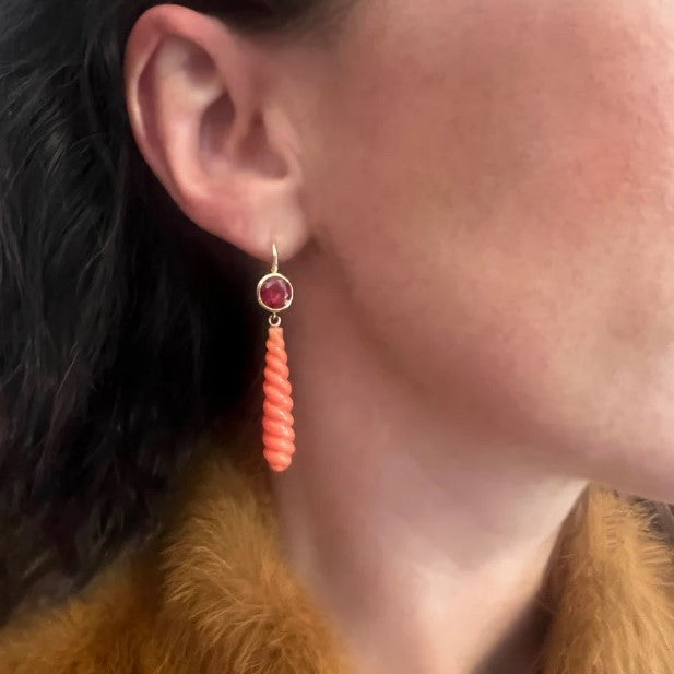 Ray Griffiths Coral Drop Earrings