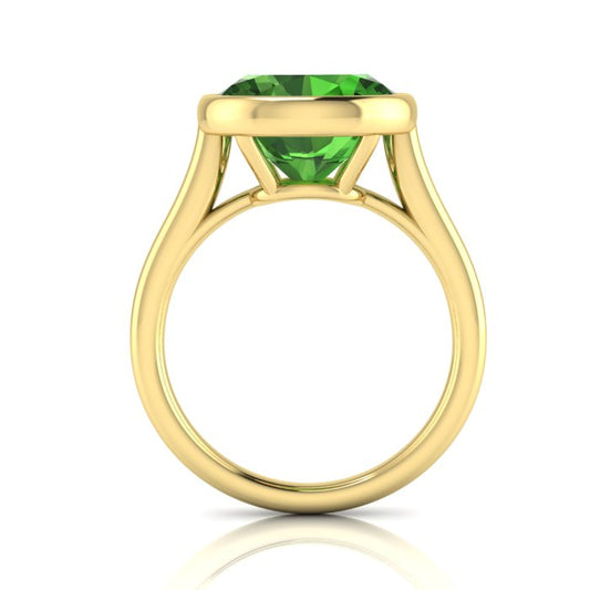 Yellow Gold Green Tourmaline Ring