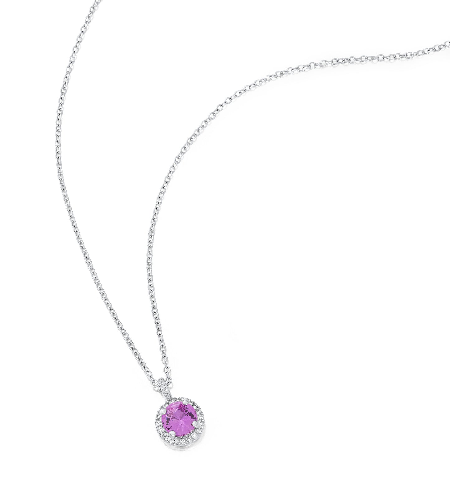Suna Pink Sappire and Diamond Pendant