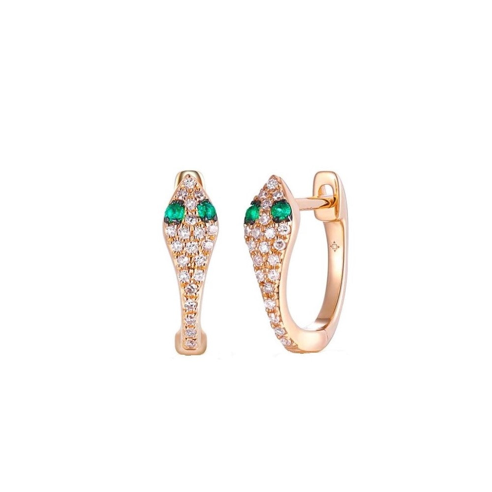 Emerald & Diamnd Hoop Earrings