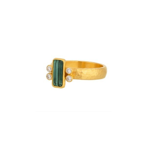 Gurahn Prism Gold Tourmaline & Diamond Ring