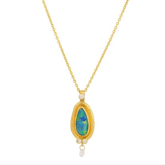 Gurhan Muse Gold Oval & Diamond Pendant