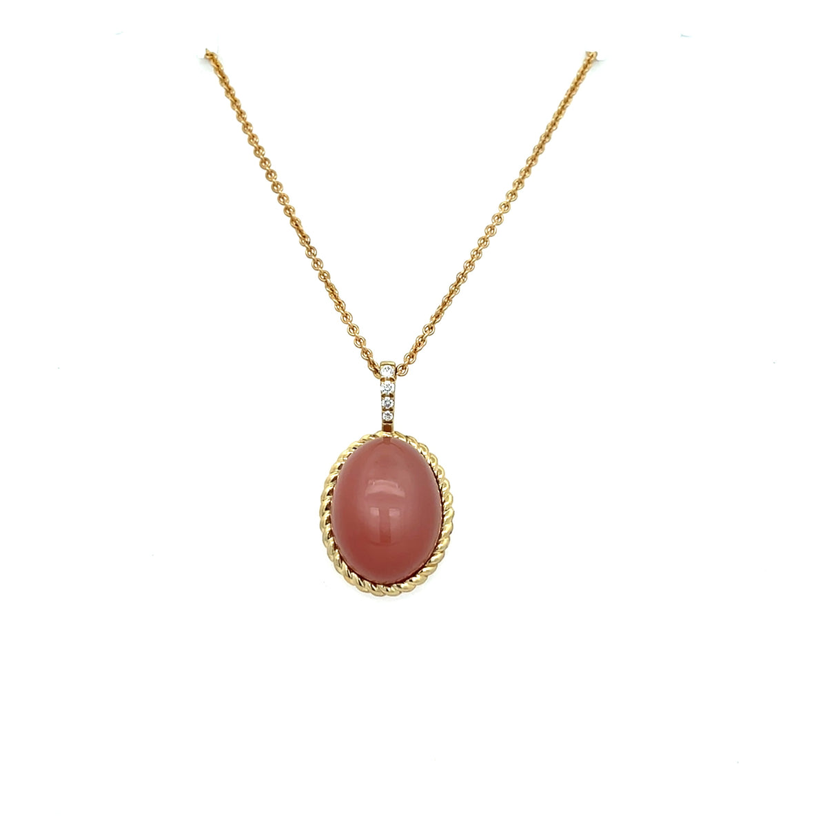 Moonstone and Diamond Pendant