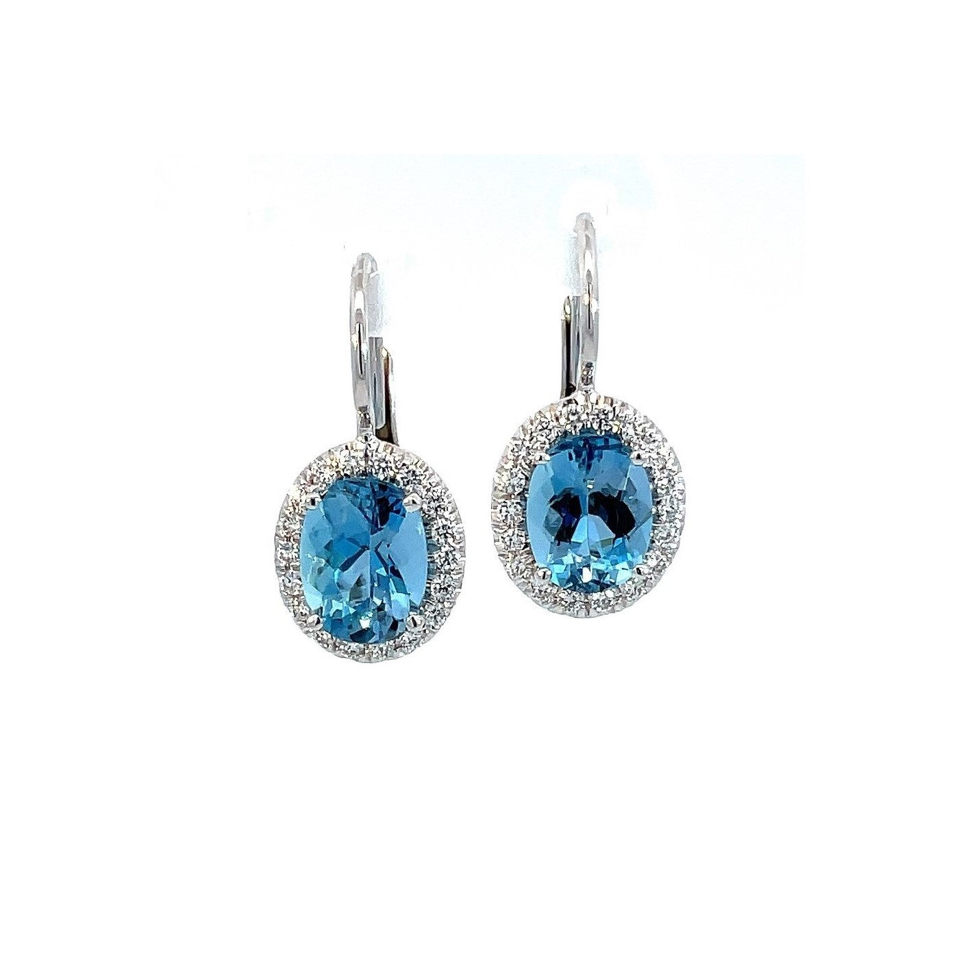 Suna Aqua and Diamond Earrings