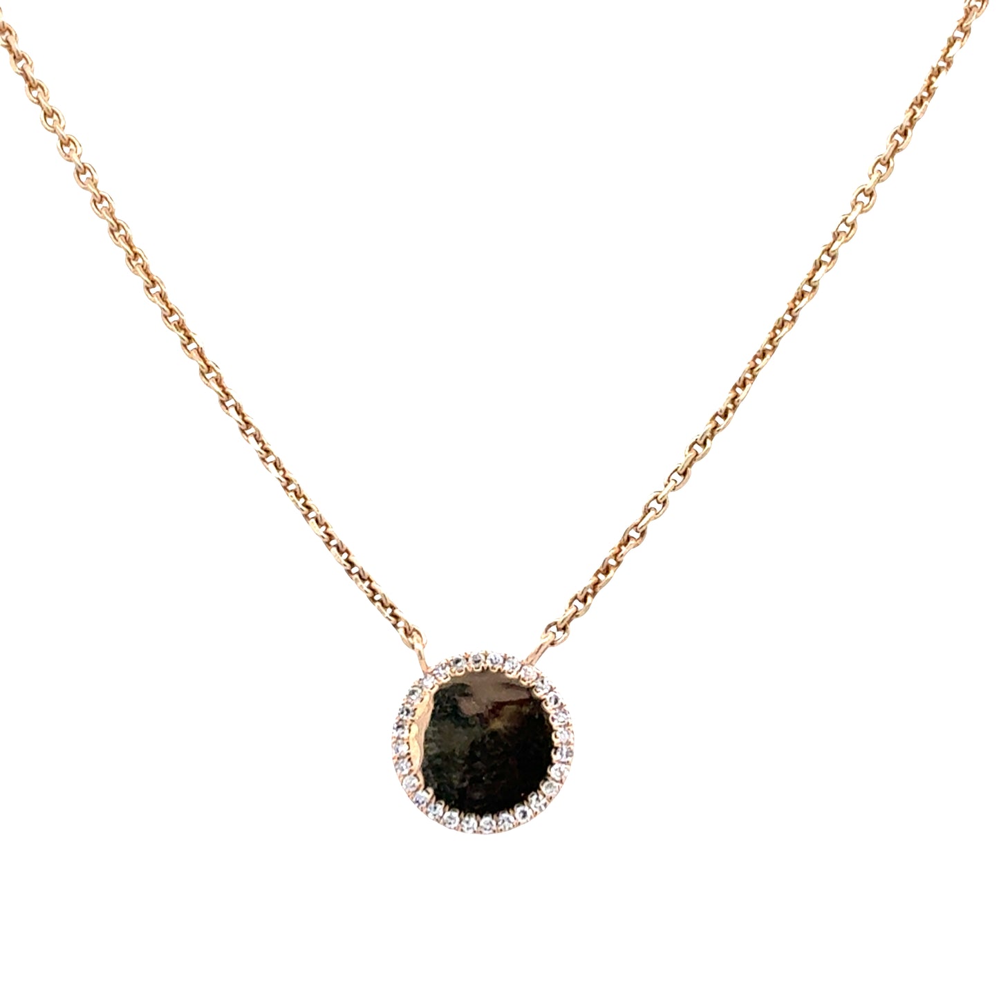 Yellow Gold Diamond Disc Necklace