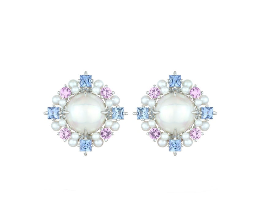 Paul Morelli Pearl and Sapphire Earrings