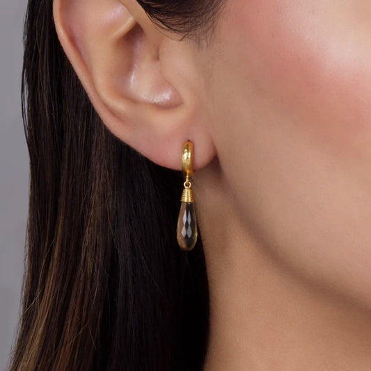 Gurhan Crown Gold Quartz Earrings