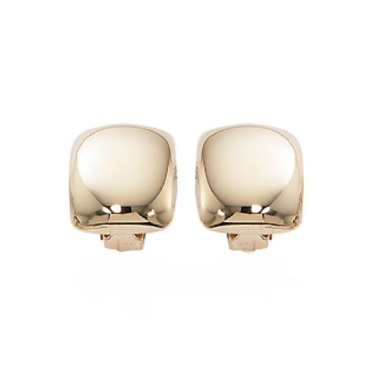Yellow Gold Square Clip Earrings