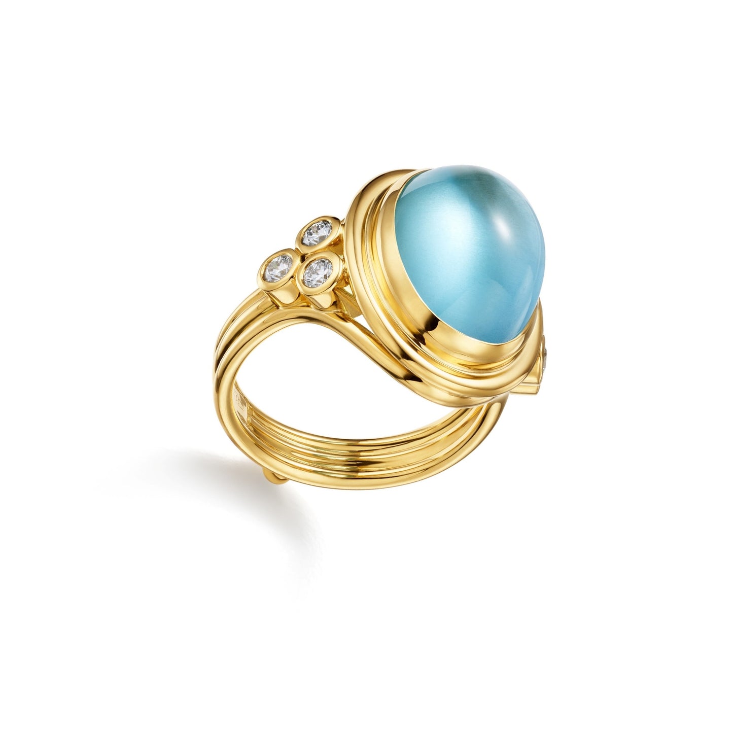 Temple St. Clair Aqua and Diamond Ring