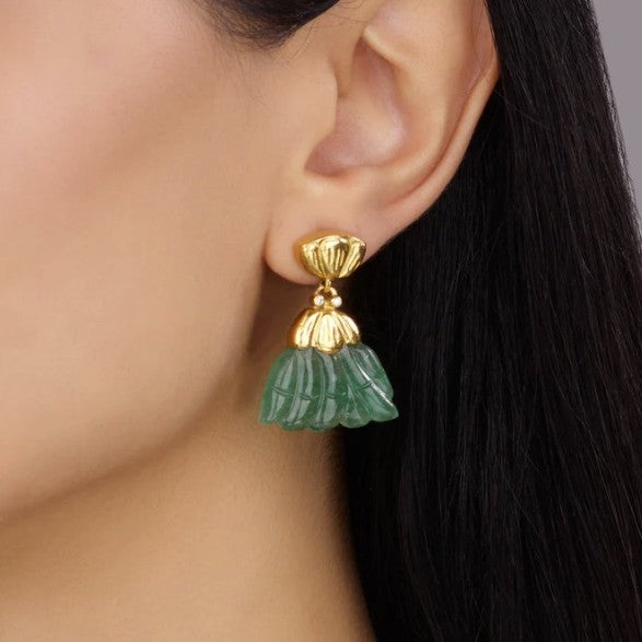 Gurhan Crown Gold Emerald and Diamond Earrings