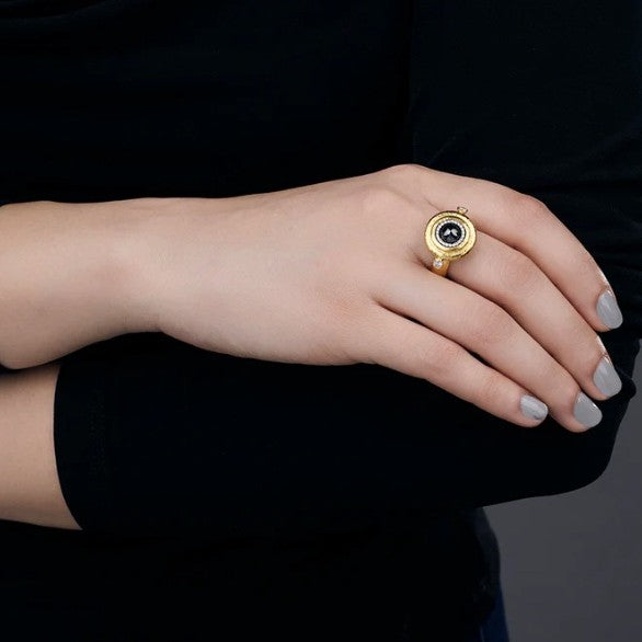 Gurhan Muse Gold Black and White Diamond Ring