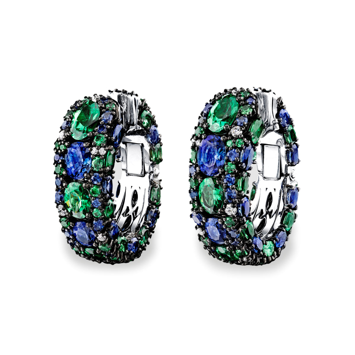 Robert Procop Sapphire & Tsavorite Earrings