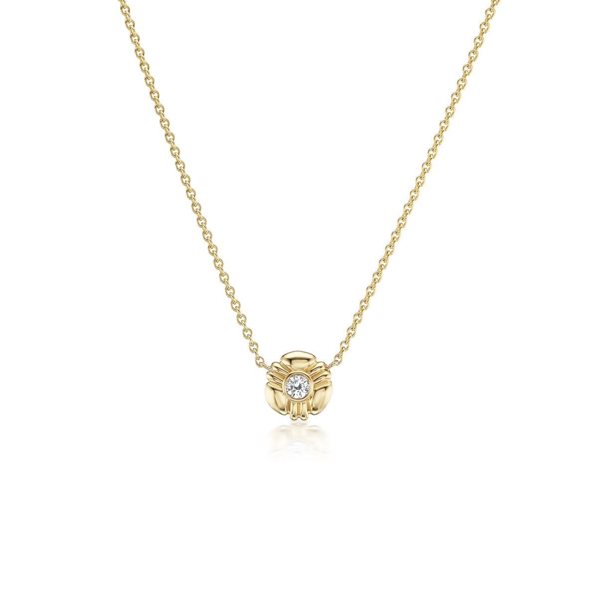 Chris Correia Yellow Gold Flower Diamond Pendant