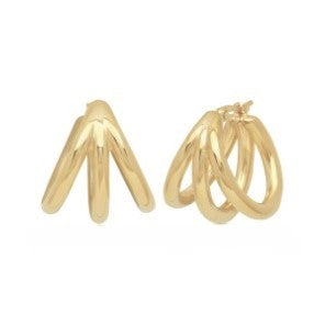 Yellow Gold Tube Earrings
