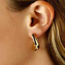 Yellow Gold Twist Hoop Earrings