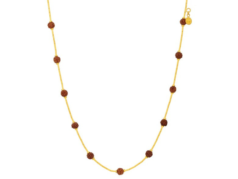 Gurhan Rain Gold Rudraksha Bead Necklace