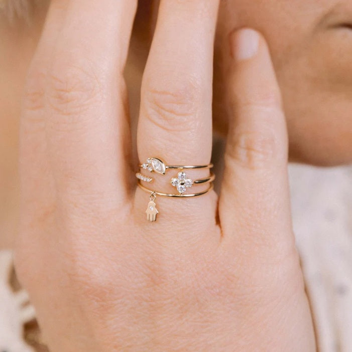 Zoë Chicco Marquise and Round Diamond Stack Ring