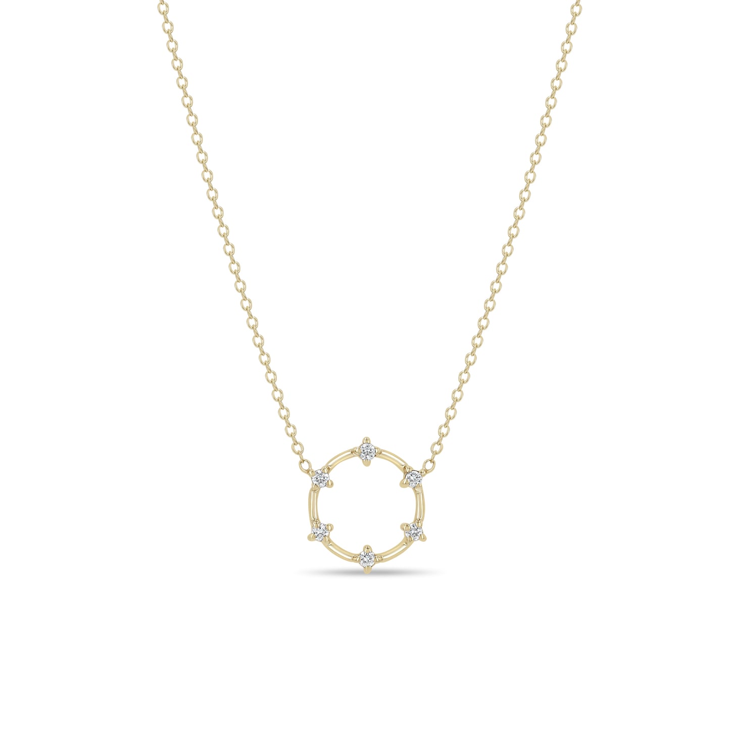 Zoe Chicco Circle Diamond Necklace