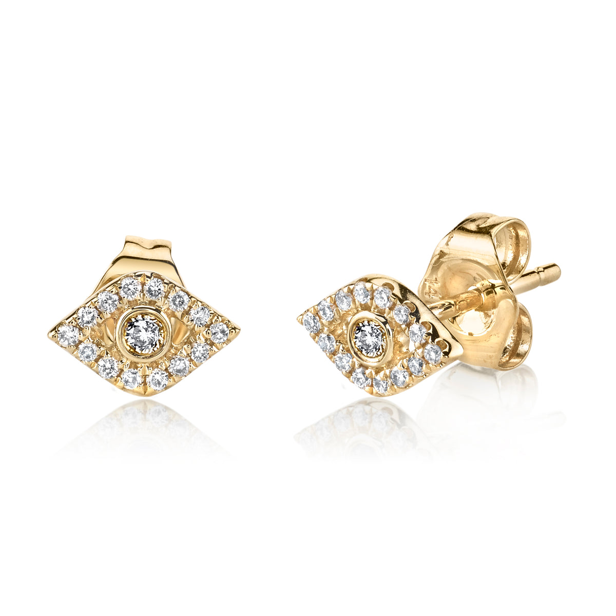 Sydney Evan Evil Eye Diamond Studs