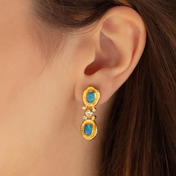 Gurhan Mus Gold Drop Opal Earrings