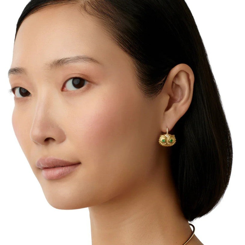 Temple St. Clair Athena Owl Hinge Earrings
