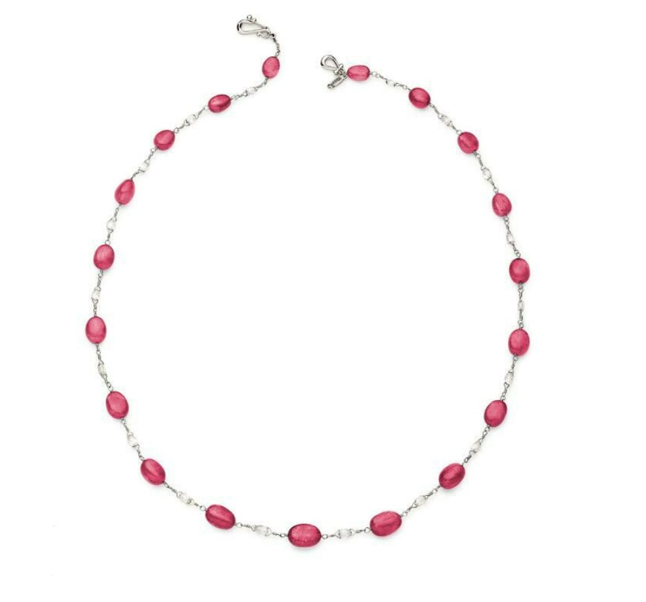 Paul Morelli Platinum Ruby and Diamond Necklace