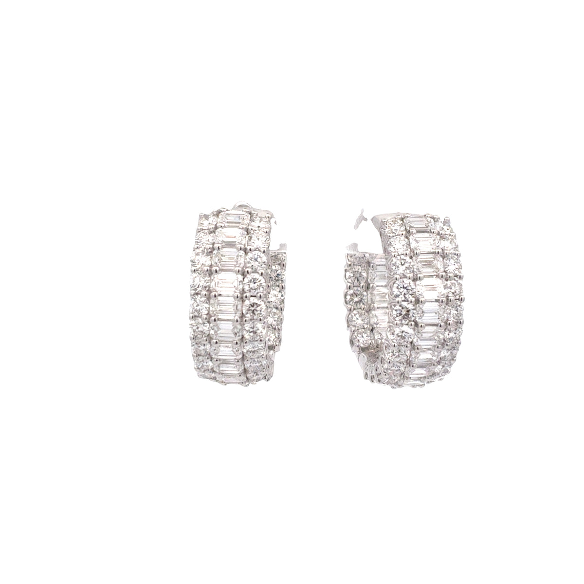 Picchiotti Emerald Cut Diamond Huggie Earrings