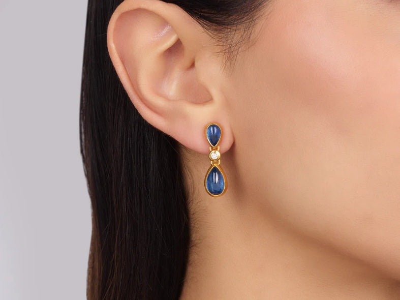 Gurhan Rune Kynaite and Diamond Drop Earrings