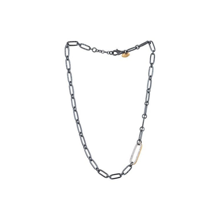 Lika Behar Silver and Gold Link Necklace