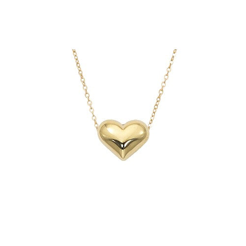 Yellow Gold Puffy Heart Pendant