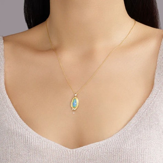 Gurhan Muse Gold Oval & Diamond Pendant