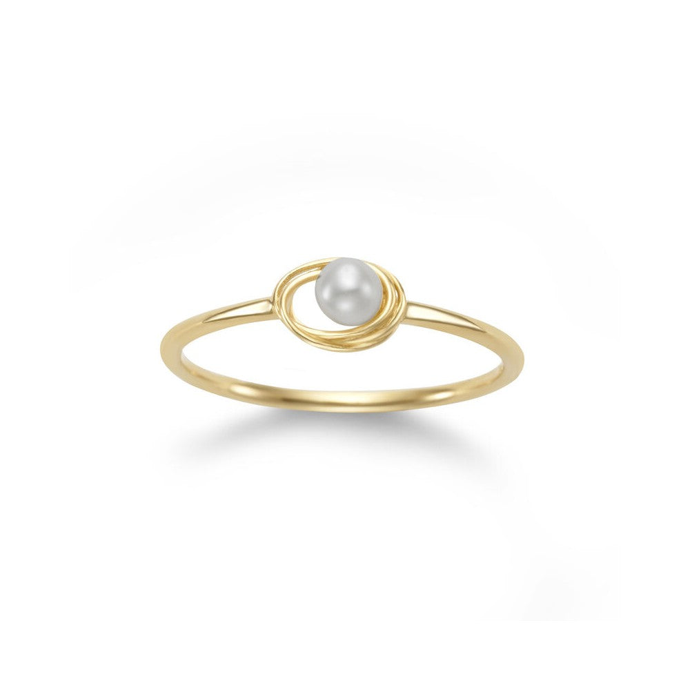 Yellow Gold Freshwater Pearl Ring