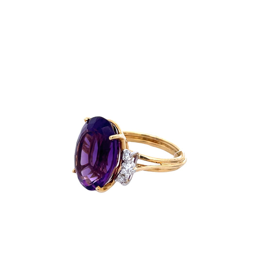 Suna Amethyst and Diamond Ring