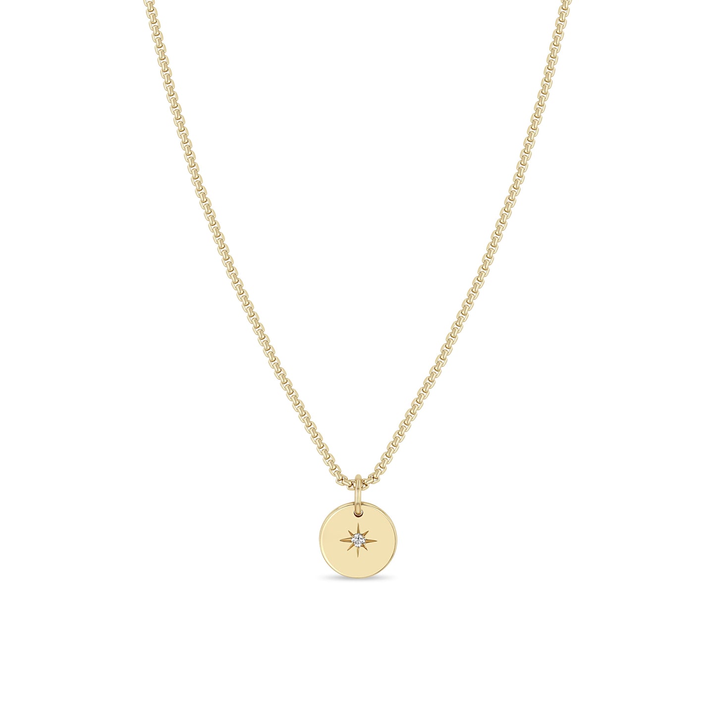 Zoe Chicco Star Disc Diamond Pendant