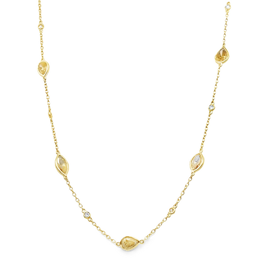 Mixed Shape & Mixed Color Diamond Necklace