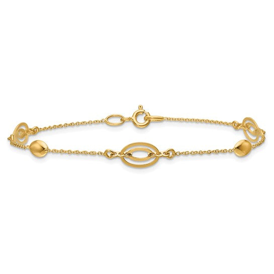 Yellow Gold Oval Station Bracelet