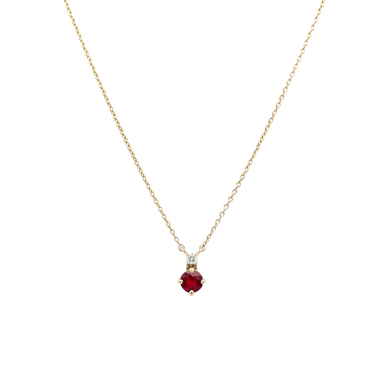 Yellow Gold Ruby and Diamond Pendant