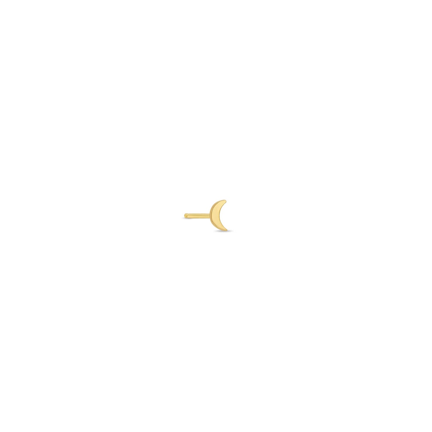 Zoe Chicco Single Crescent Moon Stud Earring